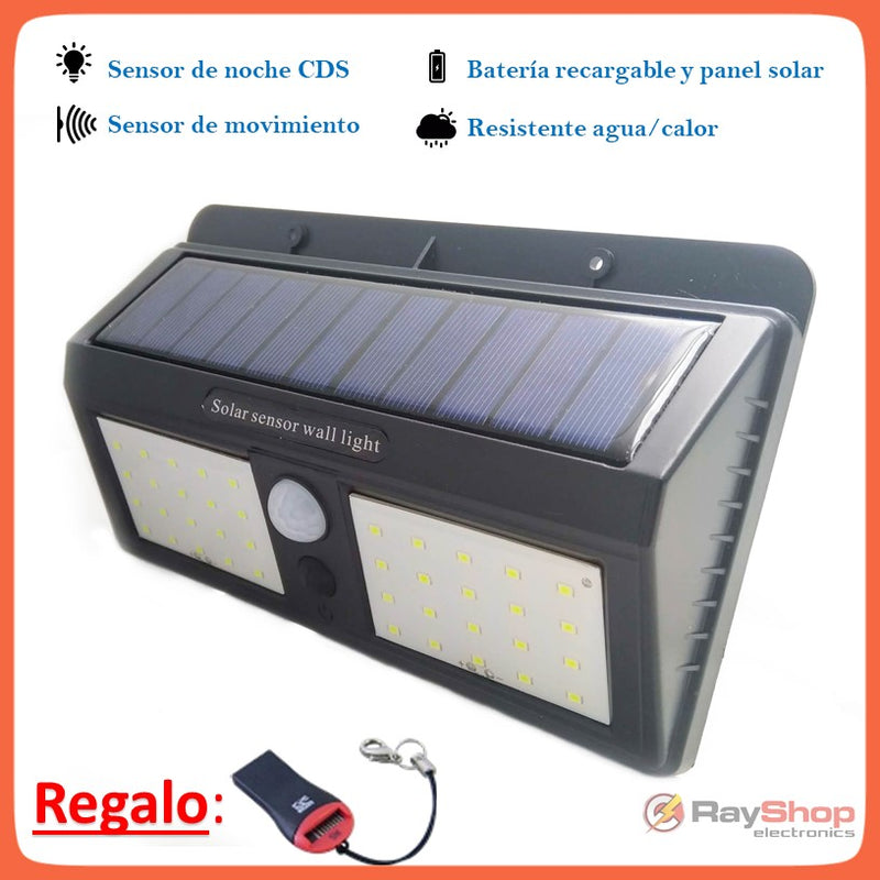 Lámpara Solar 40 Led Sensor Movimiento Para Exterior L008