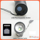 Mini Lámpara Táctica 1200lms Zoom Led Barra Cob Recargable Usb BQ803 / Dt321