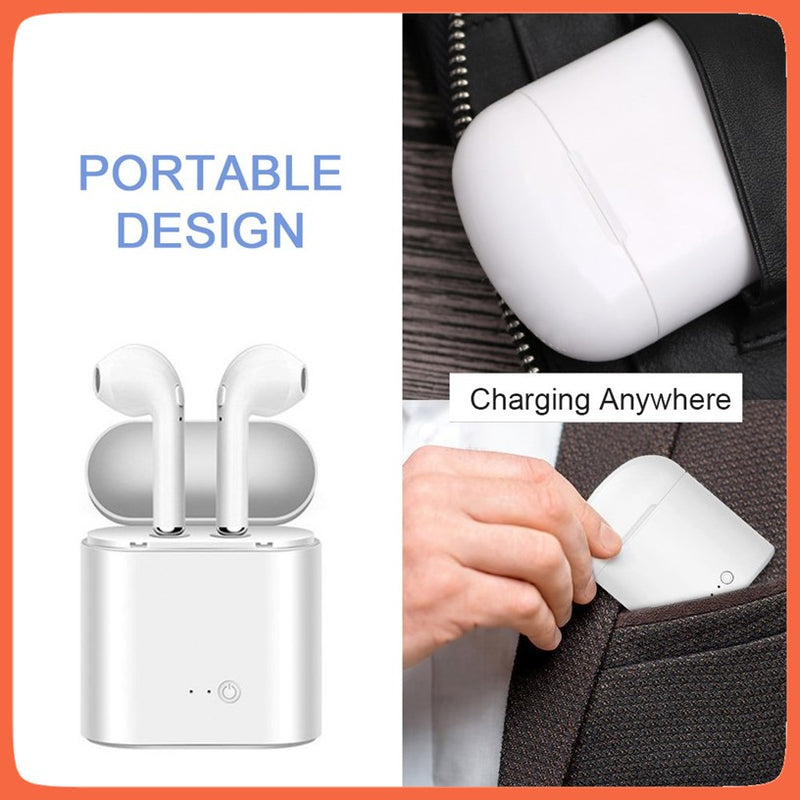 Audífonos Bluetooth Inalámbricos Estereo AirPods Estuche I7s