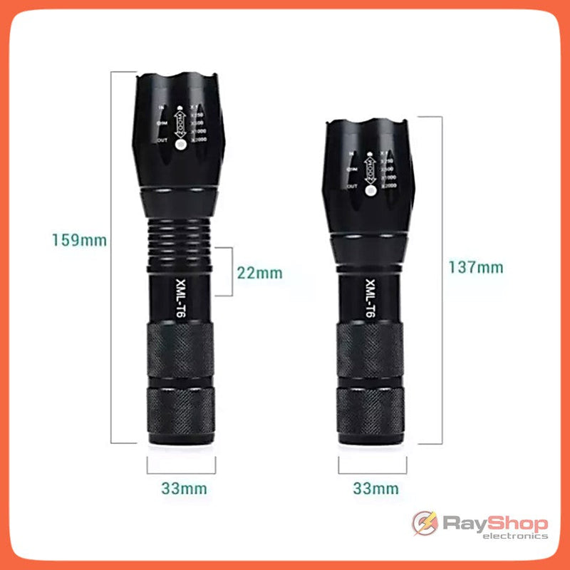 Lámpara Táctica 3000 Lumens Led T9 Cree Zoom  USB DT62P