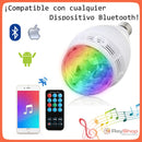 Bocina Bluetooth Foco Disco Giratorio Led Rgb Control L002