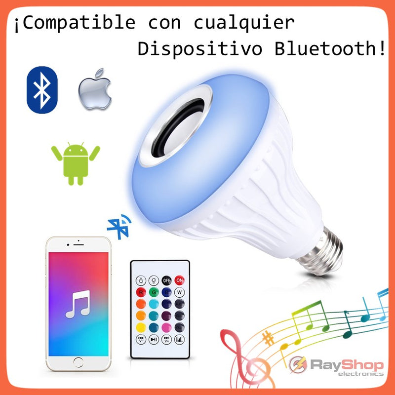 Bocina Bluetooth Foco Led Multicolor Control Remoto L5907