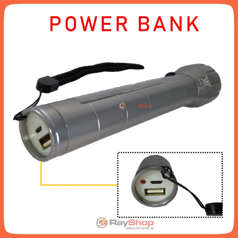 Lámpara Táctica Solar Recargable Powerbank 1200 Lumens Dt86