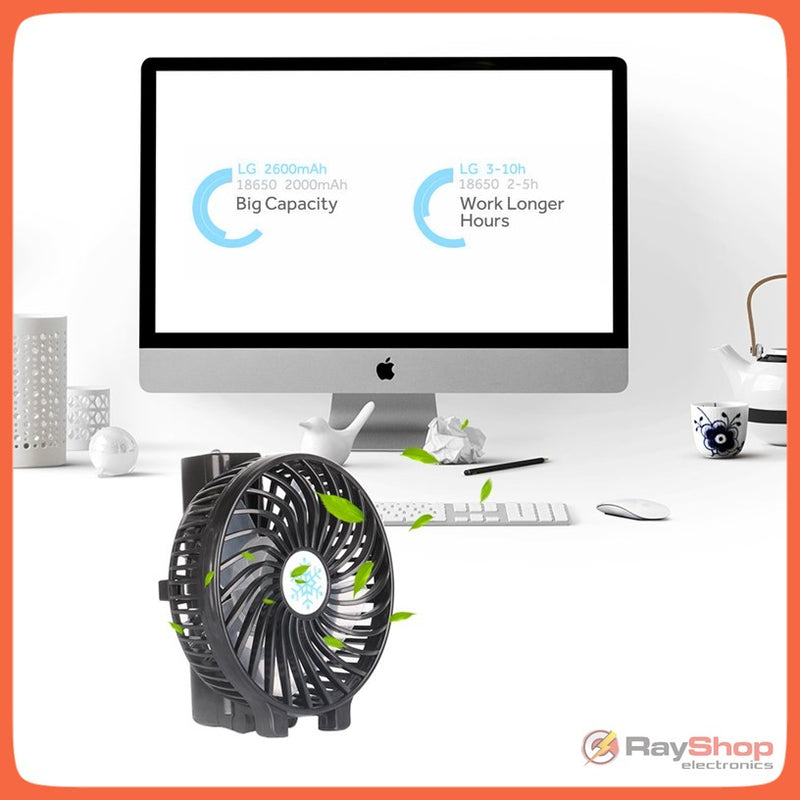 Ventilador De Mano Portátil Usb + Batería Recargable Fs67
