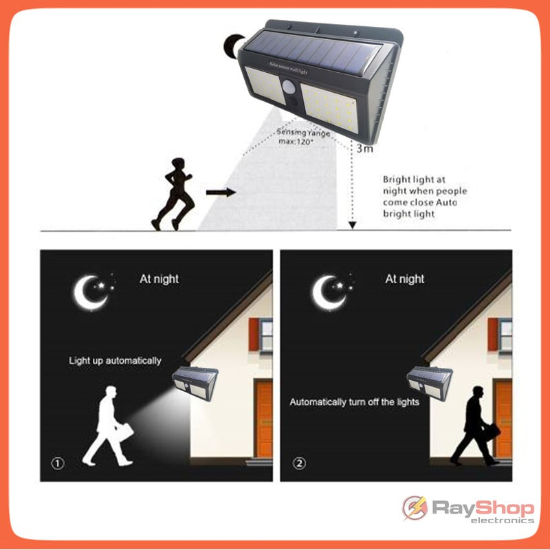 Lámpara Solar 40 Led Sensor Movimiento Para Exterior L008
