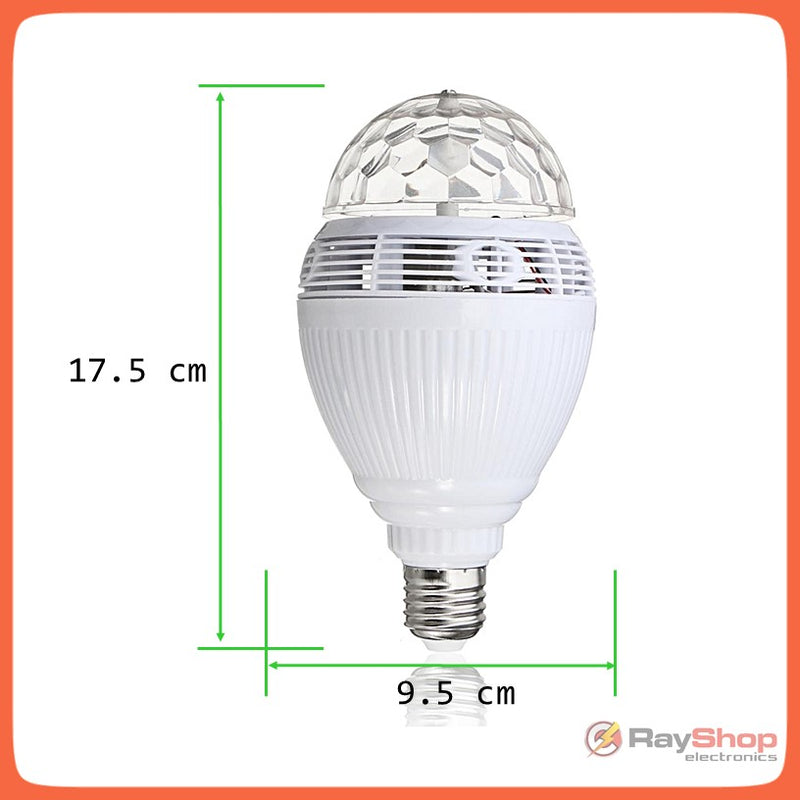 Bocina Bluetooth Foco Disco Giratorio Led Rgb Control L002