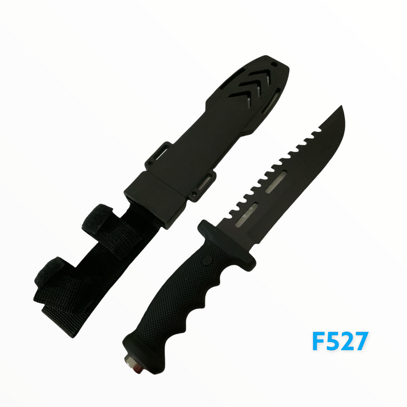 Cuchillo LARGO Rambo c/Funda cuchilla con Sierra  F500