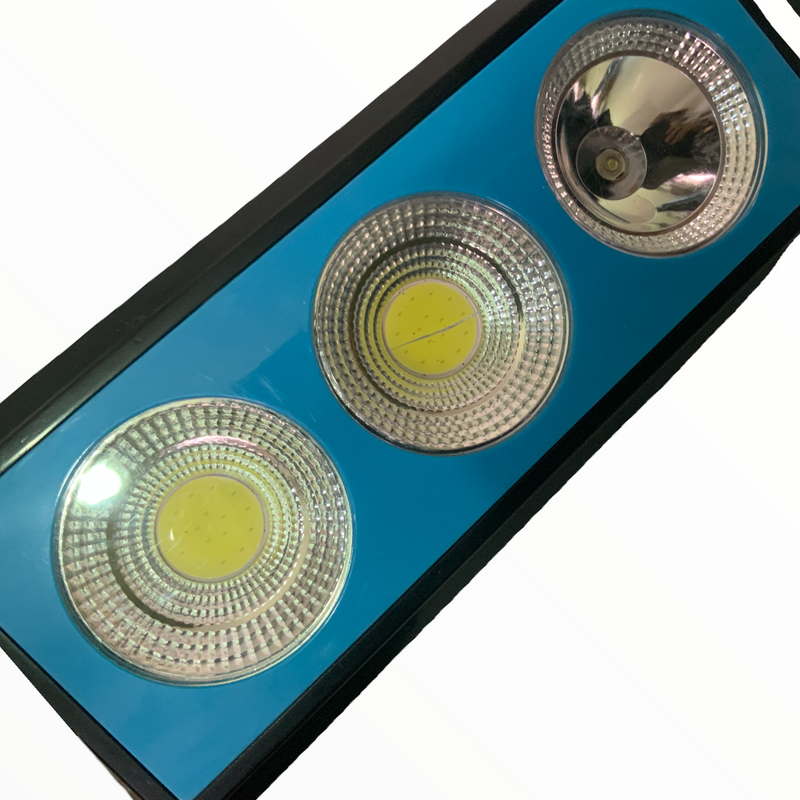 Lampara emergencia + panel solar + reflector satelital + power bank T030