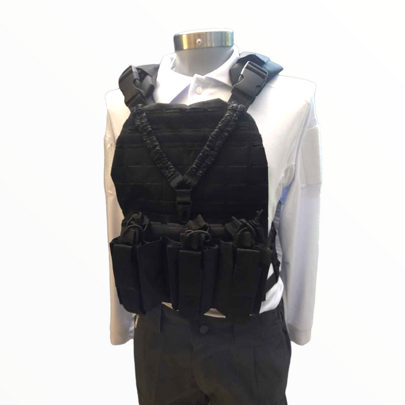 Chaleco con portafusil y porta cargadores sistema molle SN102
