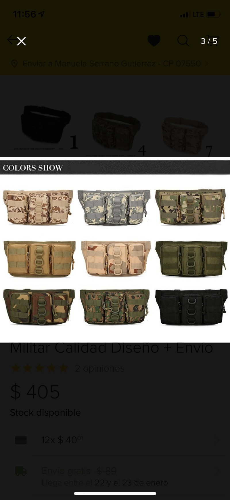 Cangurera táctica 1.5 Lts, gotcha, cacería, deportes, personal seguridad SZ626