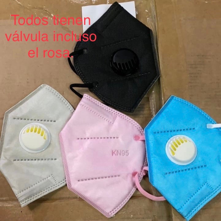 Cubrebocas COLORES KN95 CON 1 VÁLVULA (Filtro), CUBREBOCAS De 5 Capas KN95-L