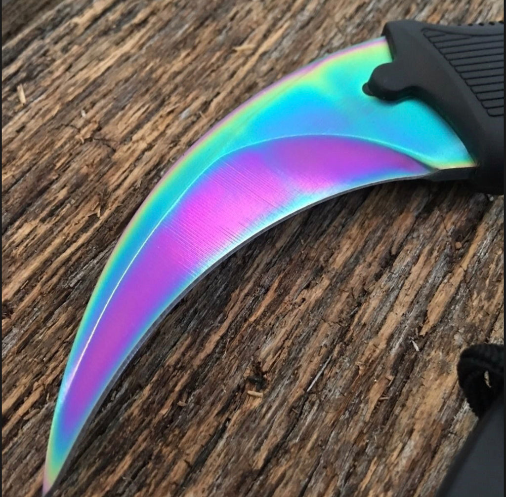 Cuchillo Tipo Karambit color TORNASOL Tactica Survivor Caceria F580 ...