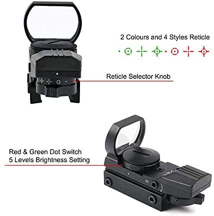 KINGSCOPE mira de punto rojo 4 reticles mira de pistola Reflex mira para Airsoft Pistola escopeta con 11/22 mm Sn049
