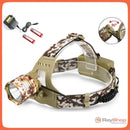 Lampara minera c/ LED T9!!! +Potencia y alcance, 3 pasos, ajustable 90 grados, Zoom, Carga x USB 402-T9
