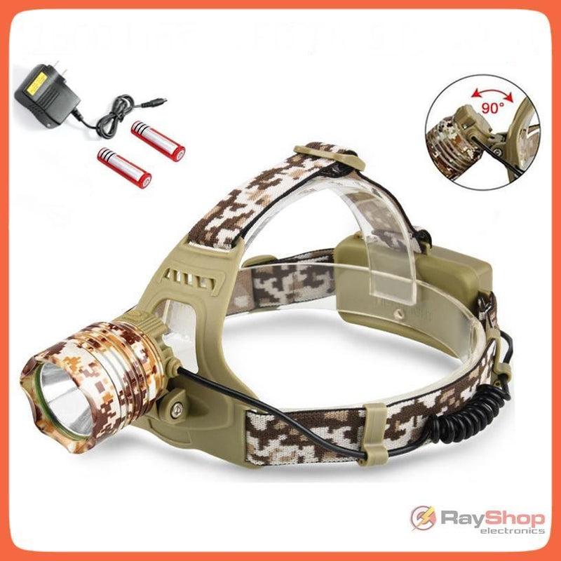 Lampara minera c/ LED T9!!! +Potencia y alcance, 3 pasos, ajustable 90 grados, Zoom, Carga x USB 402-T9