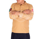 Polo Manga Larga TELA LICRA Deportiva Uniforme Parches Sn174