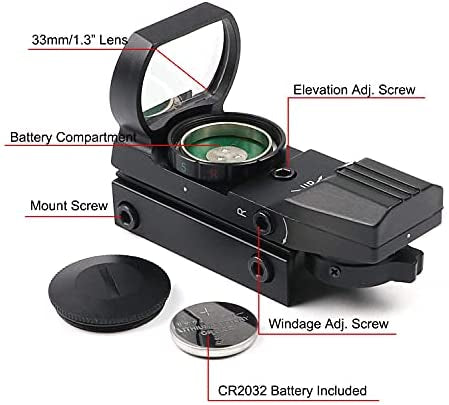 KINGSCOPE mira de punto rojo 4 reticles mira de pistola Reflex mira para Airsoft Pistola escopeta con 11/22 mm Sn049