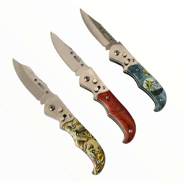 Navaja automatica con seguro y clip Jf33