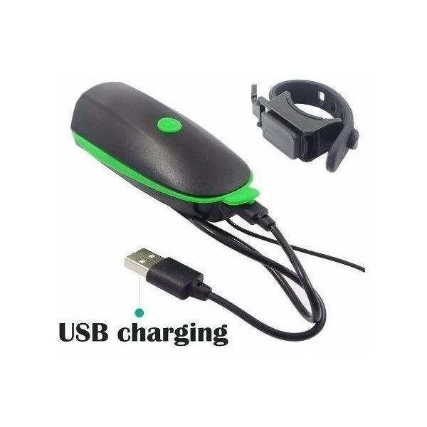 Lámpara Bicicleta Luz Frontal Claxon 120 Db 5 Tonos T7588